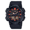 Casio-AEQ-110W-1A2V black resin band round analog digital dial telememo 30 men's wrist watch