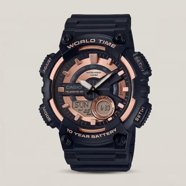Casio-AEQ-110W-1A3VDF analog digital world time series illuminator wrist watch by watch centre