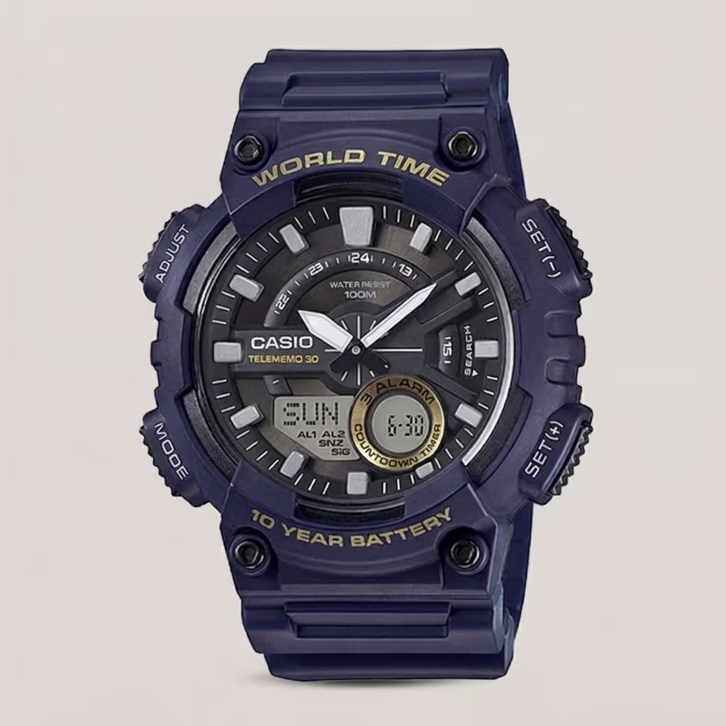 AEQ-110W-2AV Blue Resin Band Youth Series Digital Wrist Watch
