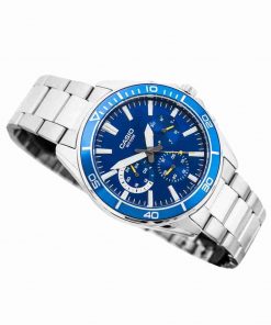 Casio MTD-320D-2AV Stylish Blue Dial Chronograph Wrist Watch - Image 2