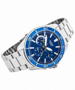 Casio MTD-320D-2AV Stylish Blue Dial Chronograph Wrist Watch - Image 3