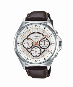 Casio MTP-E303L-7AVDF Chronograph Brown Genuine Leather Watch