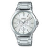 Casio MTP-V300D-7A silver stainless steel chain round multi-hand dial men's dress watch
