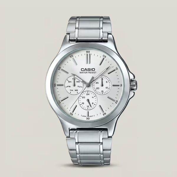Casio MTP-V300D-7A Men's White Multi Dial Stainless Steel Watch | Original Casio Pakistan