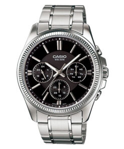 Casio-mtp-1375D-1a Black Dial Stainless Steel Chain Analog Gent's Dress Watch