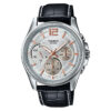 mtp-e305l-7av casio geniune black leather band with timepieces enticer series wrist watch