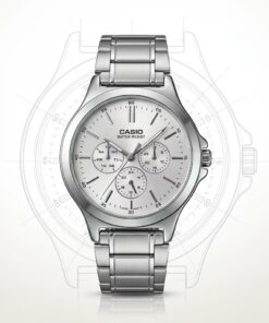 Casio MTP-V300D-7A Men's White Multi Dial Stainless Steel Watch | Original Casio Pakistan