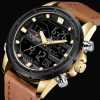 navi Force brown leather dual time