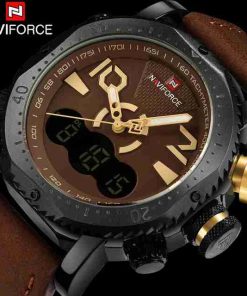 NAVYFORCE Dual Time Leather Chocolate Color Wrist Watch - Image 2