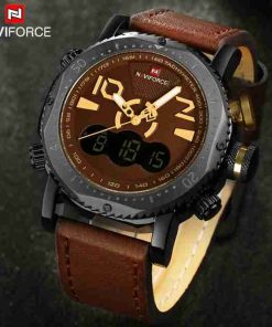 NAVYFORCE Dual Time Leather Chocolate Color Wrist Watch - Image 3