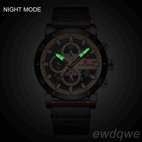 NAVIFORCE New Leather Chronograph Waterproof Watch - Image 6