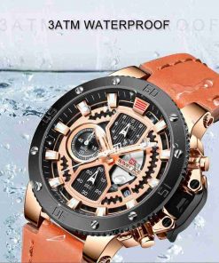 NAVIFORCE Stylish Golden Dial Chronograph Wrist Watch - Image 4