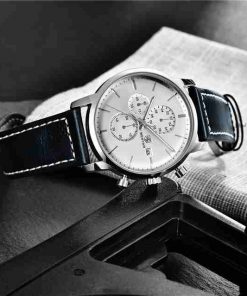 Benyar BY-5146M Silver Dial Blue Leather Strap Men’s Watch - Image 3