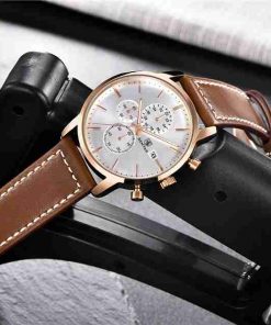 Benyar BY-5146M Silver Chronograph Dial Men’s Wrist Watch - Image 4