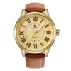 NaviForce-NF9126 brown leather strap brown analog dial men's dress watch