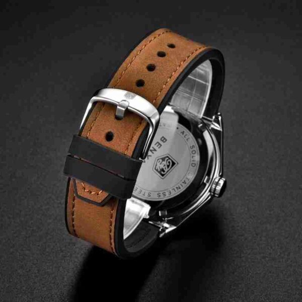 Benyar Stylish Blue Dial Silicon Belt Chronograph Wrist Watch - Image 5