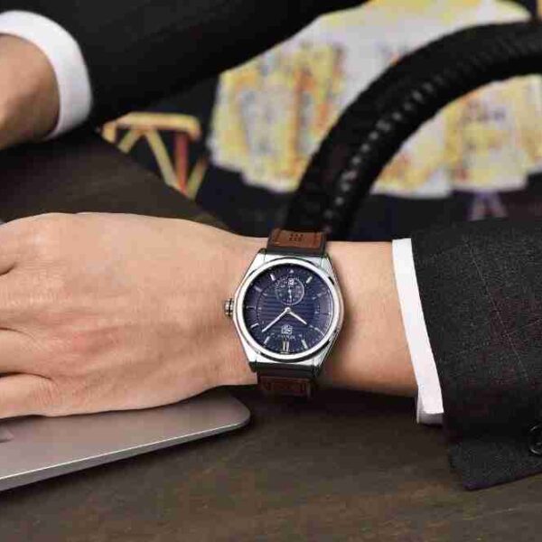Benyar Stylish Blue Dial Silicon Belt Chronograph Wrist Watch - Image 7