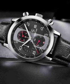 Benyar BY-5133M Black Leather Strap Men’s Casual Wrist Watch - Image 2