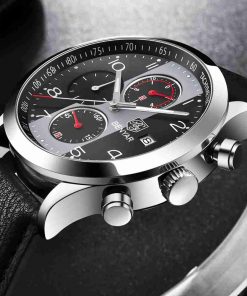 Benyar BY-5133M Black Leather Strap Men’s Casual Wrist Watch - Image 5