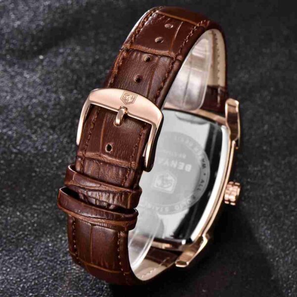 Benyar Square Shape Golden Chronograph Wrist Watch - Image 2