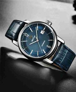 Benyar Bluish Leather Automatic Executive Wrist Watch - Image 4