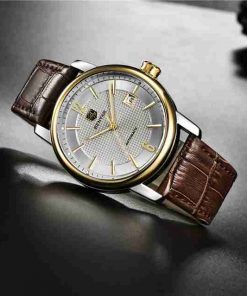 Benyar Automatic Brown Leather Executive Wrist Watch - Image 4