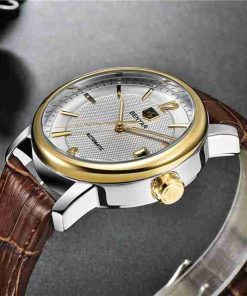 Benyar Automatic Brown Leather Executive Wrist Watch - Image 5