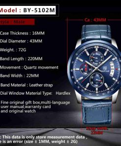 Benyar Blue Exclusive Date Chronograph Wrist Watch - Image 6