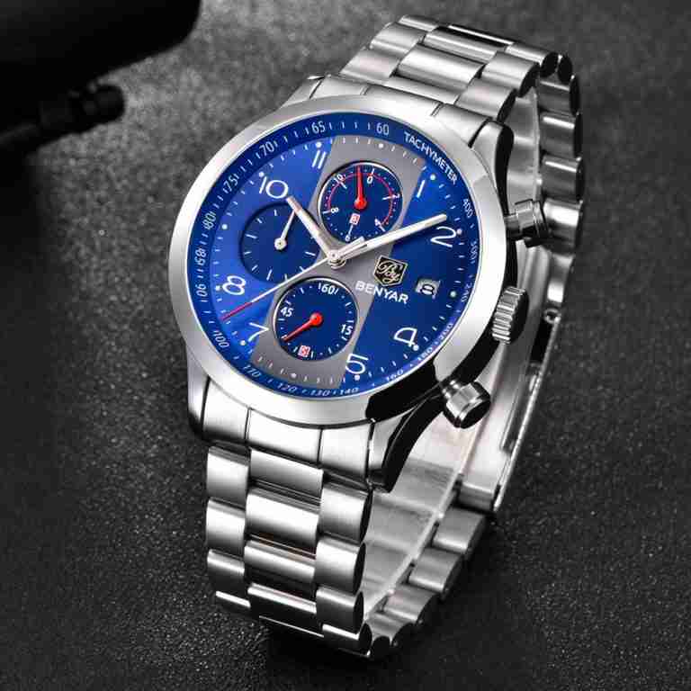 Benyar BY-5133M Simple Blue Chronograph Dial Men’s Watch