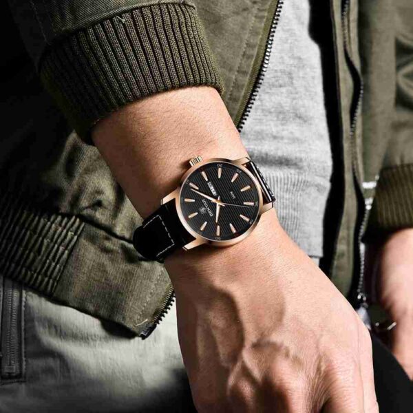 Benyar Black Analog Leather Formal Wrist Watch - Image 6