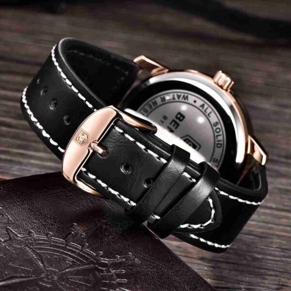Benyar Black Analog Leather Formal Wrist Watch - Image 9