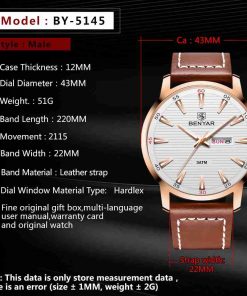 Benyar Formal Edition Brown Leather Analog Watch - Image 4