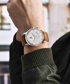 Benyar Camel Leather Stylish Chronograph Wrist Watch - Image 3