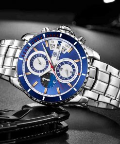 Benyar Chronograph Exclusive Edition Blue Dial Wrist Watch - Image 2