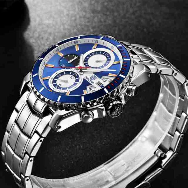 Benyar Chronograph Exclusive Edition Blue Dial Wrist Watch - Image 3