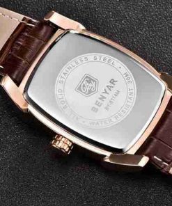 Benyar Square Shape Golden Chronograph Wrist Watch - Image 6