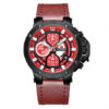 NaviForce 9159M brown leather strap red chronograph dial men's leather strap wrist watch