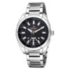 NaviForce 9038M silver stainless steel men's watch with black analog dial men's luxury wrist watch