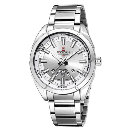 NaviForce-9038 silver stainless steel men's dress watch