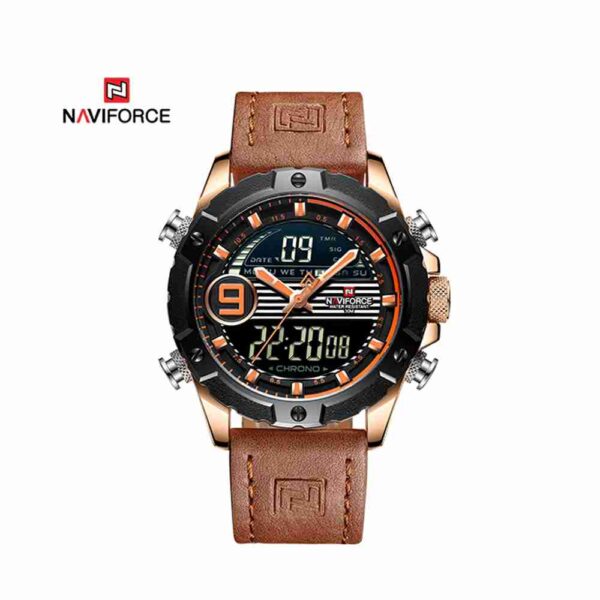 NaviForce 9146 Orange Color Analog & Digital Men's Watch