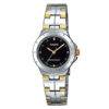 Casio LTP-1242SG-1CDF two tone stainless steel black dial ladies wrist watch