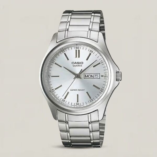 Casio MTP-1239D-7A men's silver stainless steel wrist watch for small to average wrist