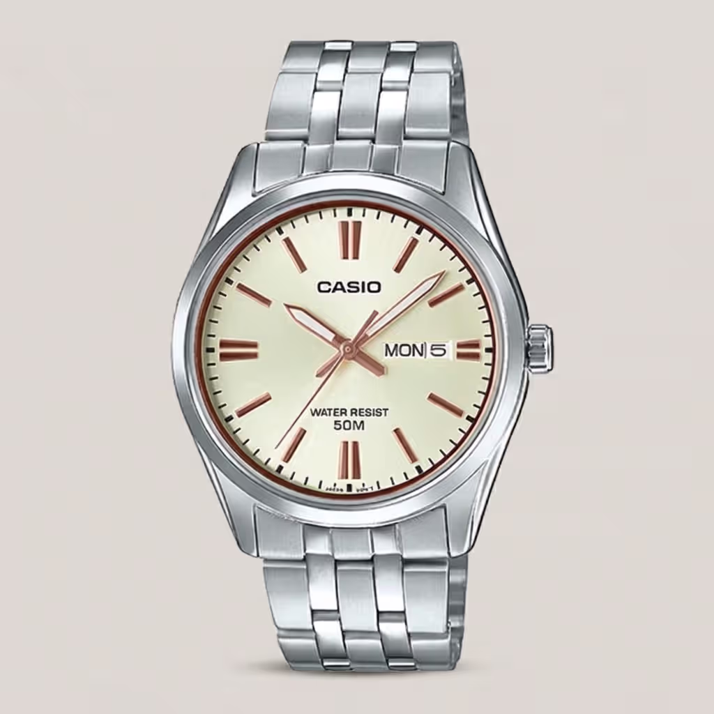 Casio MTP-1335D-9AV men's classic golden stainless steel wrist watch in Pakistan