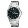 Casio-Mtp-1239d-1av Black Dial Silver Stainless Steel Chain Gents Gift Watch