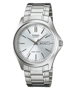 Casio MTP-1239D-7A men's silver stainless steel wrist watch for small to average wrist