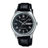 Casio MTP-V006L-1B Black Dial & Leather Men's Roman Wrist Watch
