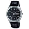 Casio MTP-V006L-1B Roman Black Dial Men's Leather Watch