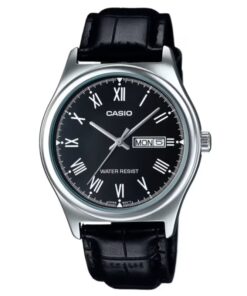 Casio MTP-V006L-1B Roman Black Dial Men's Leather Watch
