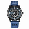 Benyar 5150 blue leather Strap stylish analog dial men's dress watch