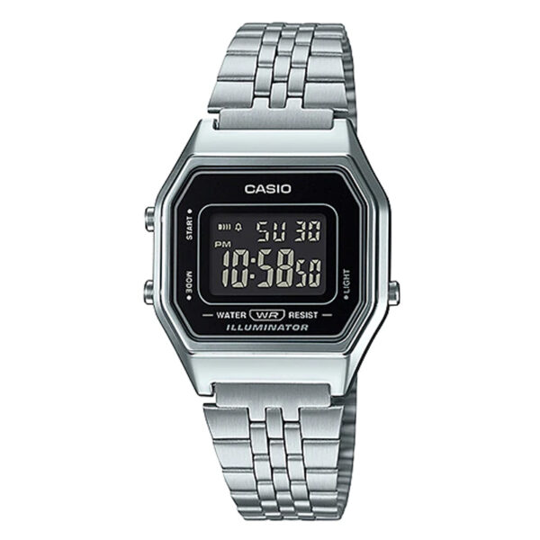 LA680WA-1B Silver Stainless Steel Chain Female Wrist Watch